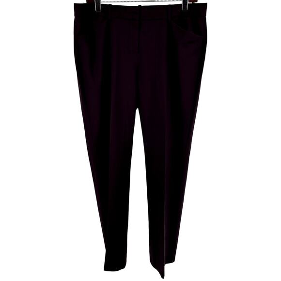 Theory Custom Max 2 Stretch Italian Wool Relaxed Fit Pant Straight Eggplant 10 - Picture 2 of 6